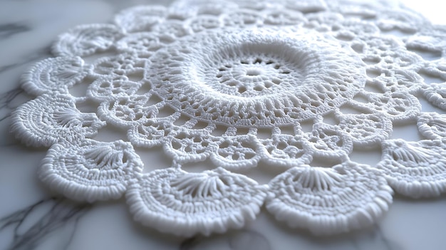 haftowana serwetka z kwiatowym motywem